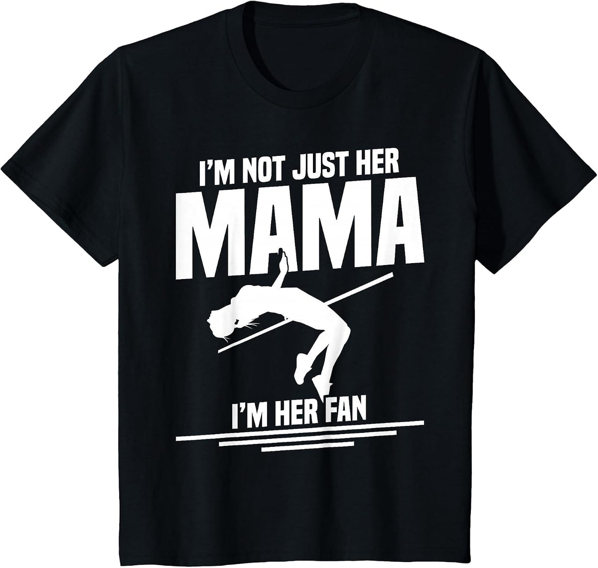 High Jumping Mom Track & Field Spikes High Jump Mama T-Shirt - Black