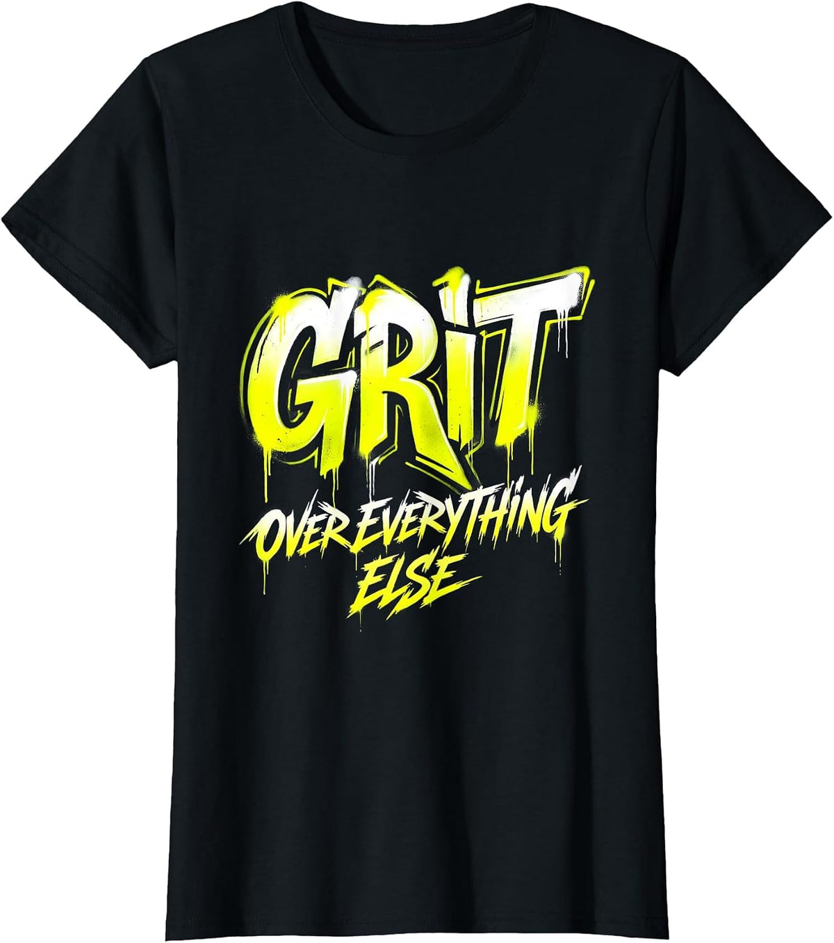 Grit Over Everything Motivational Design T-Shirt - Black
