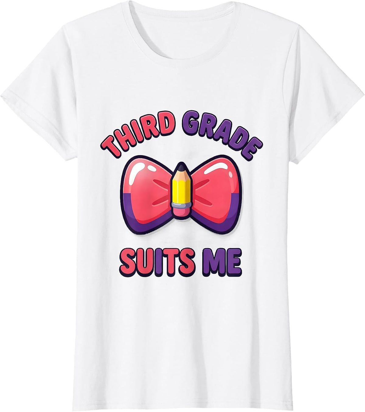 Third Grade Suits Me Cute Coquette Bow Back to School T-Shirt - White
