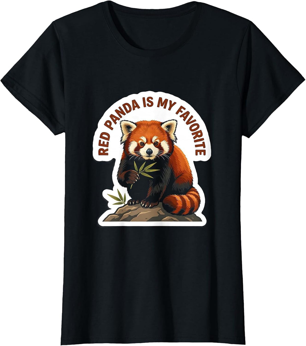 Women's Red Panda Is My Favorite Funny Cute Animal Lover Gift T-Shirt - Black