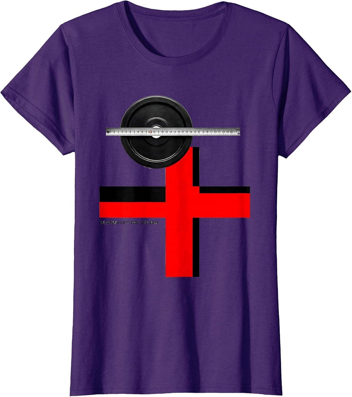 Women's Heaviest Lift: Not The Bar Christian Gym Deadlifter Faith T-Shirt - Purple