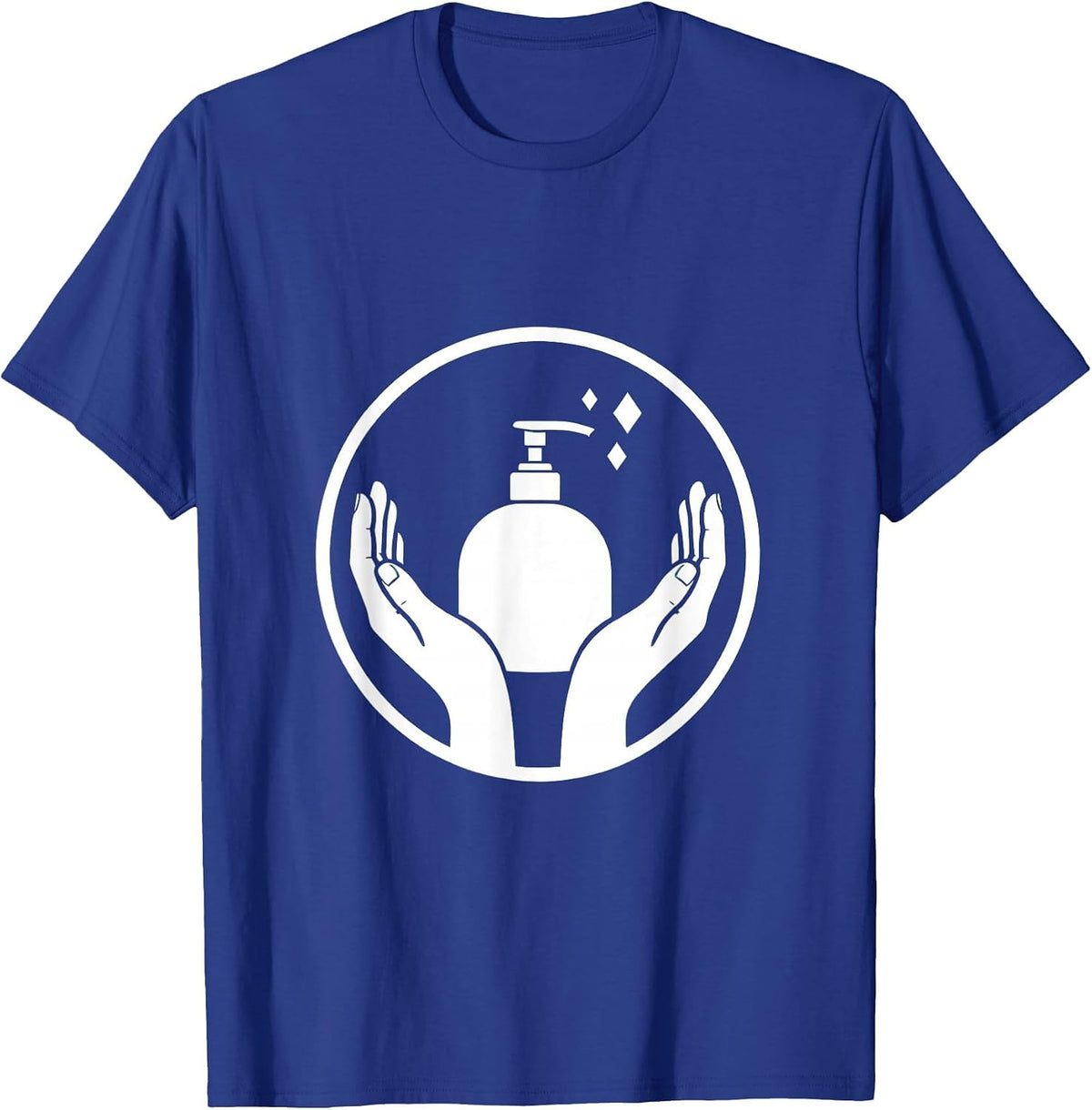 Men's School Nurse Hand Sanitizer Graphic Design T-Shirt - Royal Blue