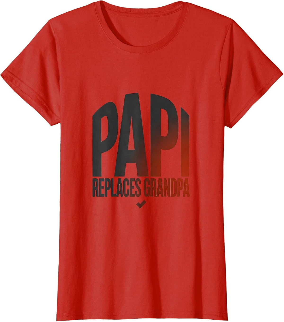 Papi Replaces Grandpa Funny Papa Art From Grandkids Father's T-Shirt - Red