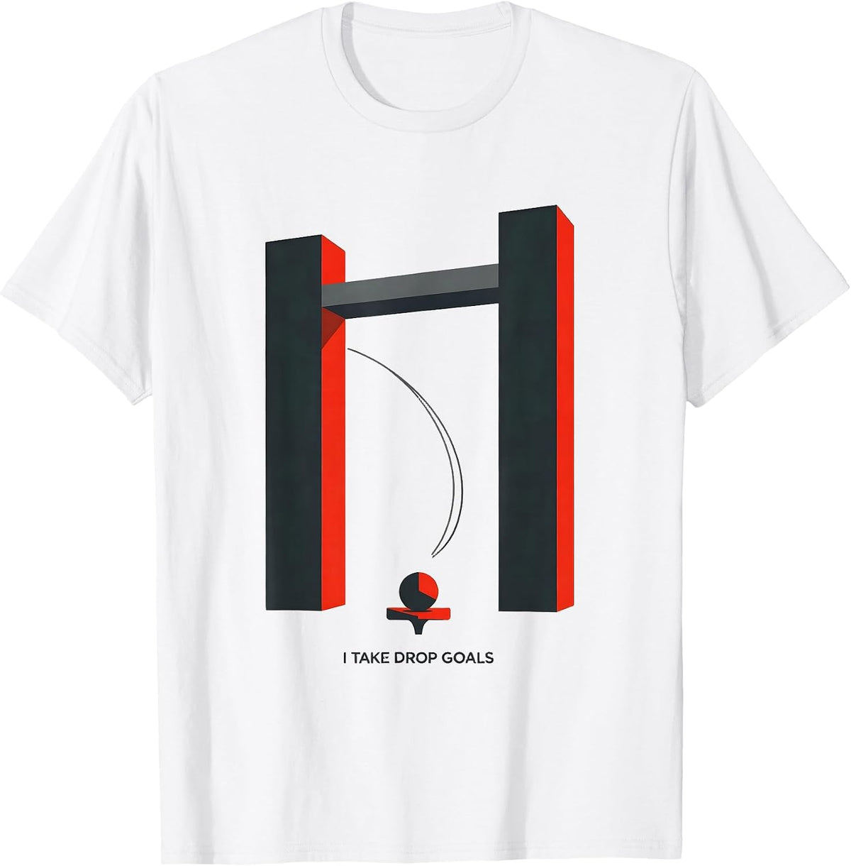 Men's I Take Drop Goals Geometric Rugby Kicker Humor T-Shirt - White