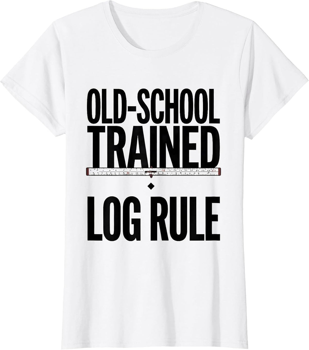 Women's Old-School Trained Log Rule Retro Mechanical Enthusiast T-Shirt - White