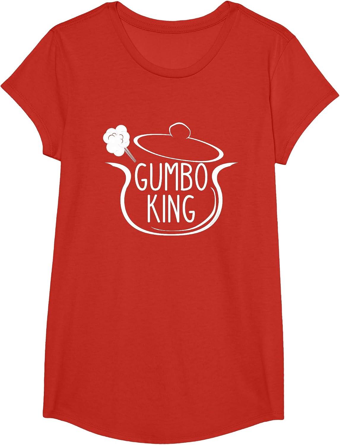 Gumbo King Gumbo Pot Drawing for Chef or Cook T-Shirt - Girls Red