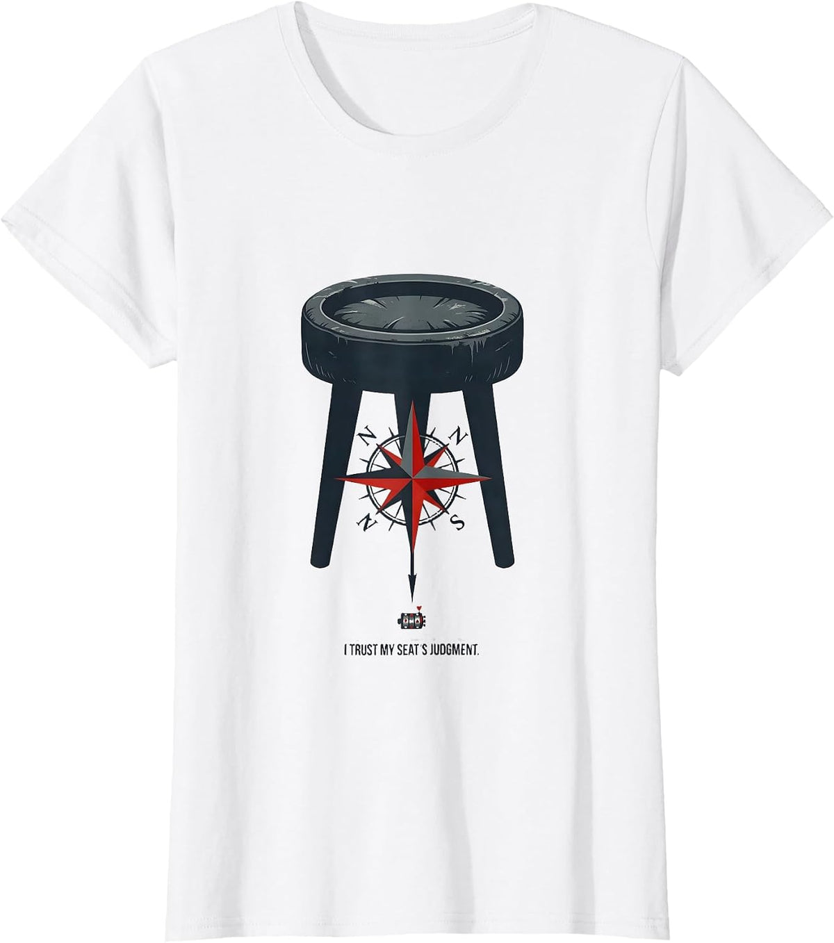 Women's I Trust My Seat's Judgment Funny Poker Player Casino Gambler T-Shirt - White