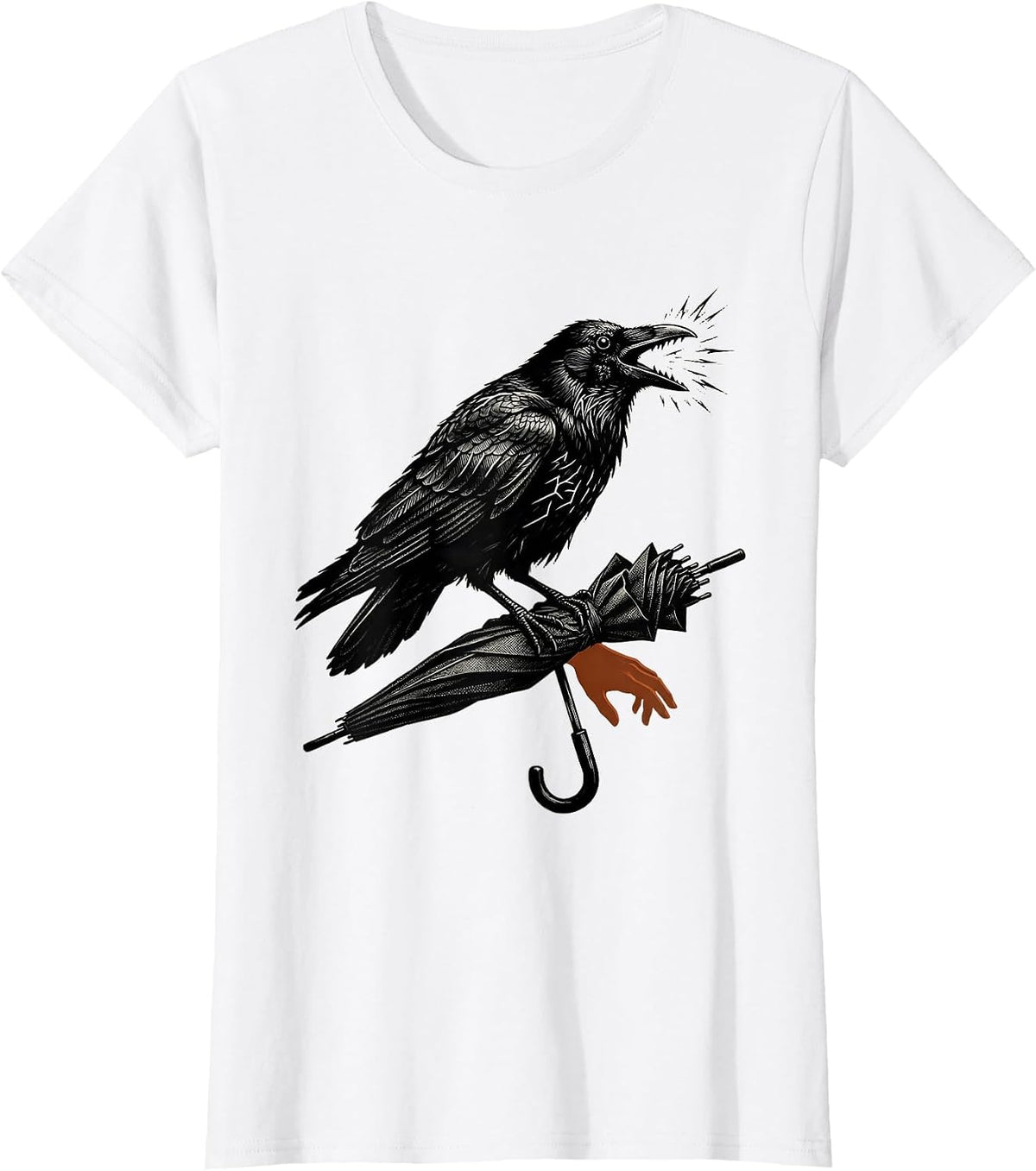 F-Caw-F Crow Dark Humor Gothic Raven Halloween T-Shirt - White
