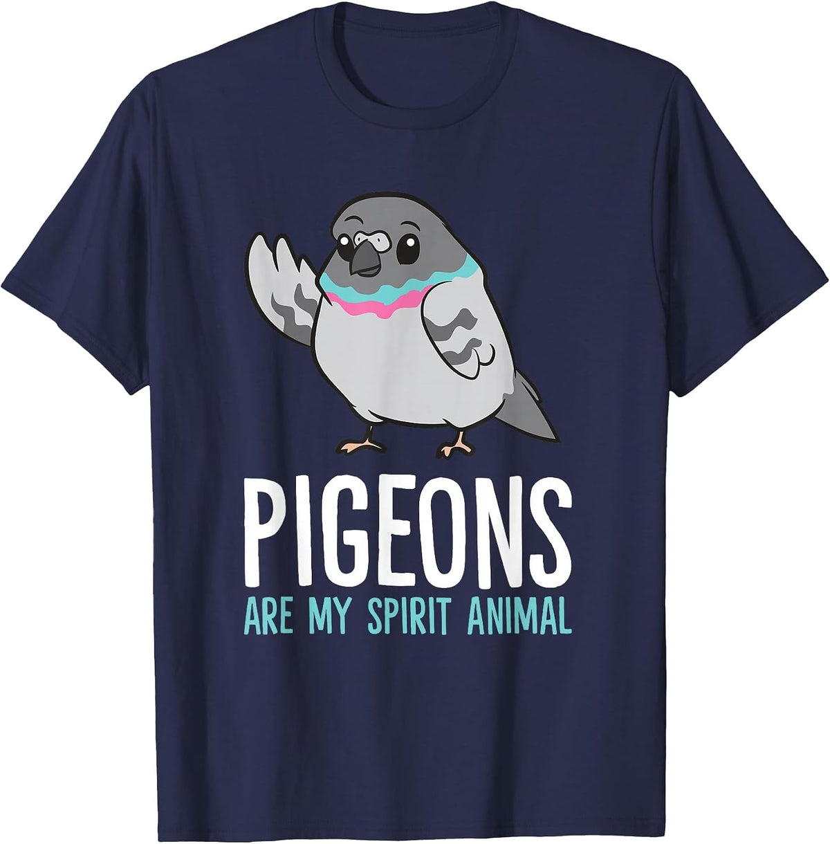 Pigeon Bird Lover Funny Pigeons are My Spirit Animal T-Shirt - Navy Blue