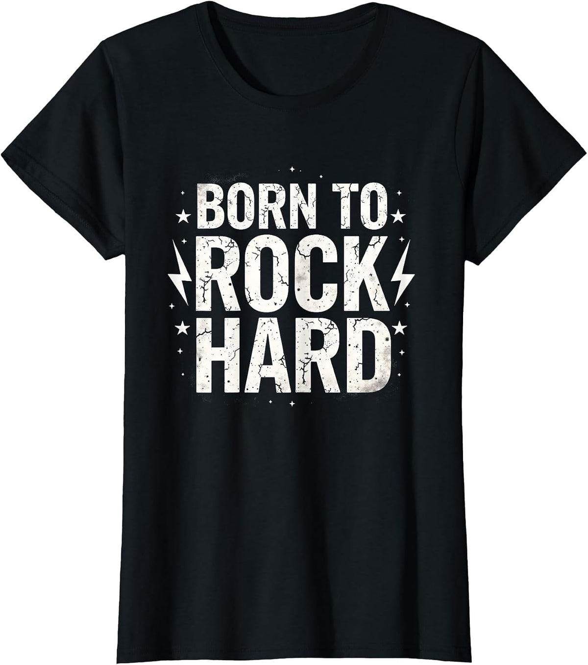 Born to Rock Hard Music Graphic Design T-Shirt - Black