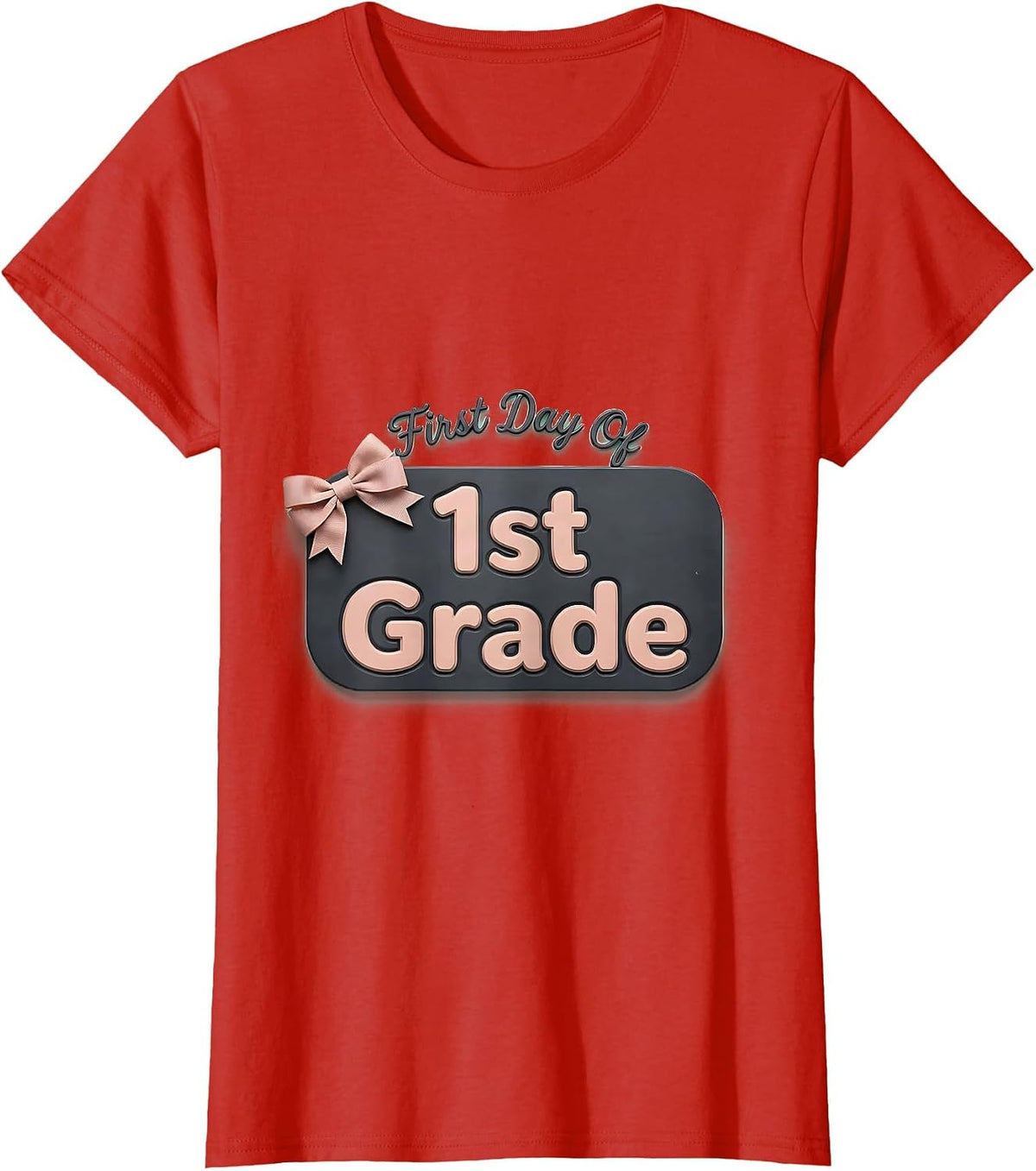 Women's First Day Of 1st Grade Girly Coquette Bow Back To School T-Shirt - Red