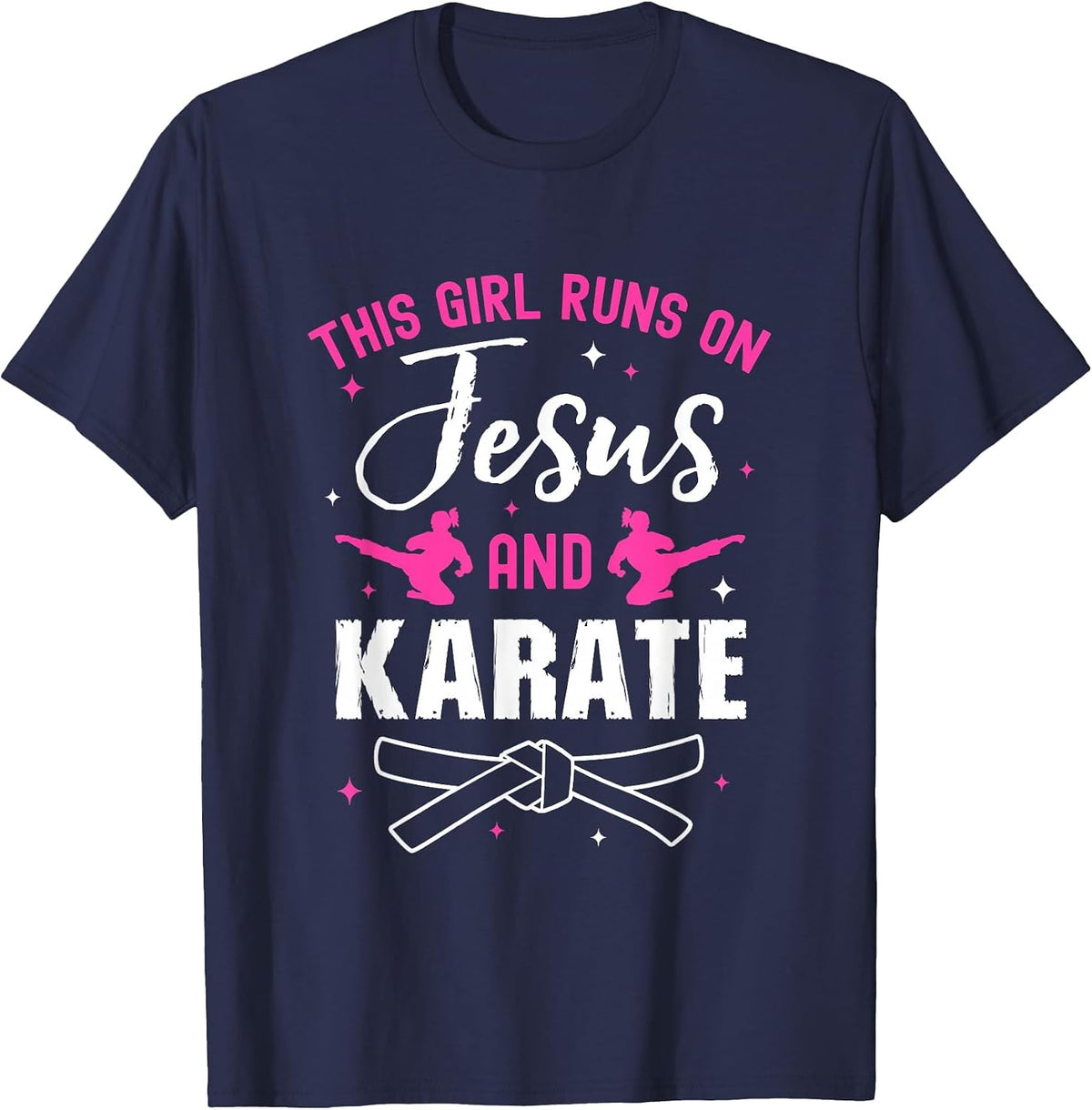 Funny Karate Design for Women Girls Karate Black Belt T-Shirt - Navy Blue