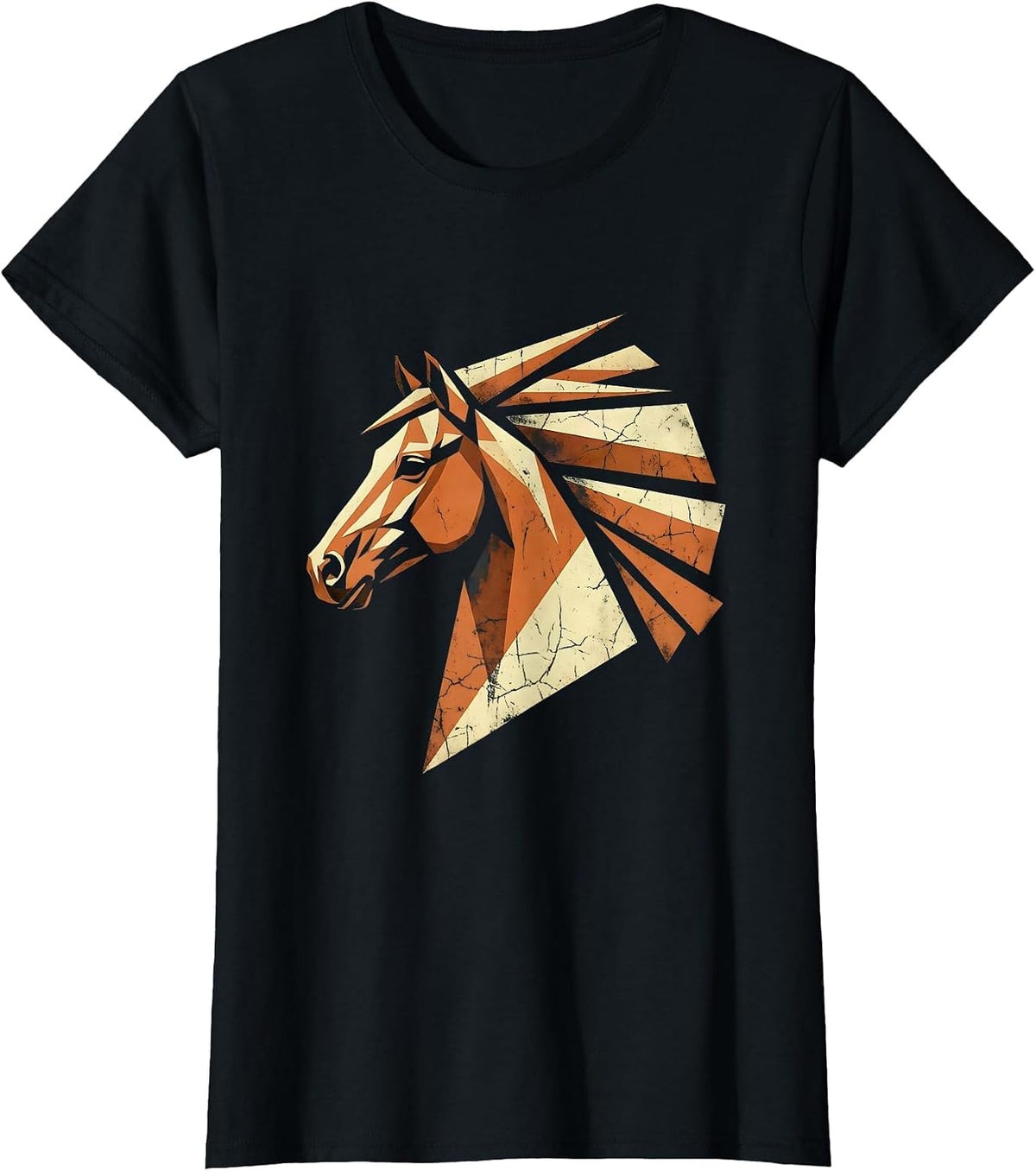 Horse Mane Blowing in Desert Wind Western Graphic T-Shirt - Black
