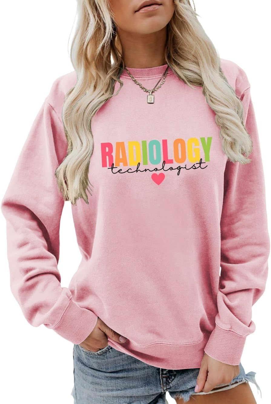 Radiology Technologist Sweatshirt X-Ray Rad Tech Sweater Radiology Life Shirts Women Crewneck Long Sleeve Pullovers - 12