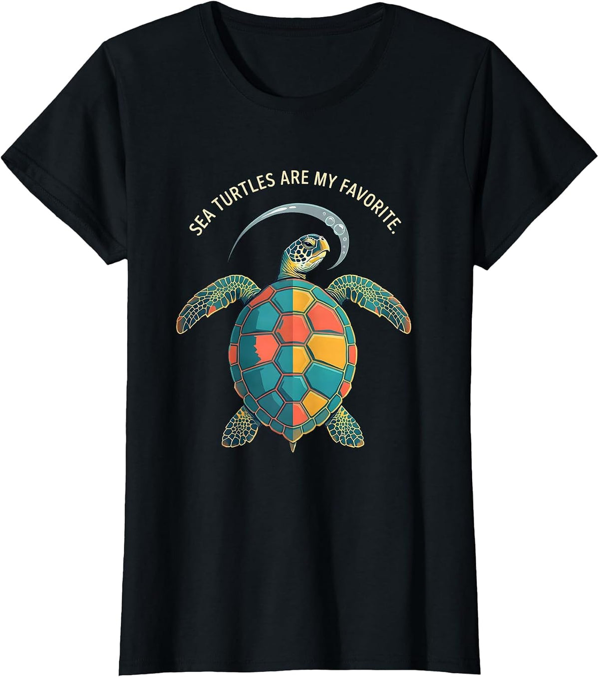 Sea Turtles Are My Favorite Cute Sea Turtle Ocean Animal T-Shirt - Black