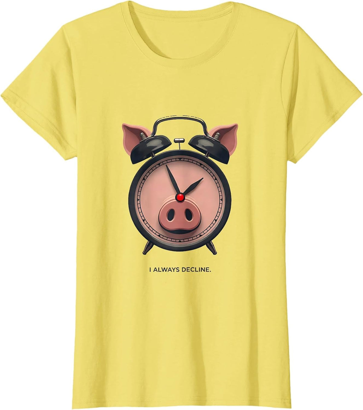I Always Decline Funny John Pork Brainrot Meme Gen Z Gag T-Shirt - Lemon Yellow