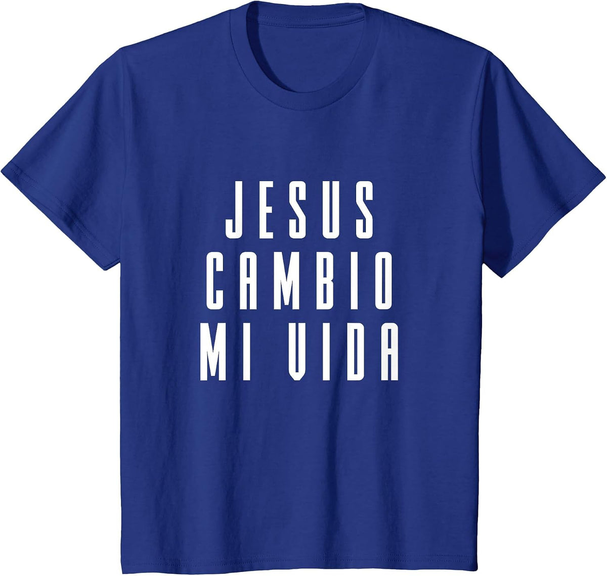 Jesus Cambio Mi Vida Spanish Christian T-Shirt - Royal Blue
