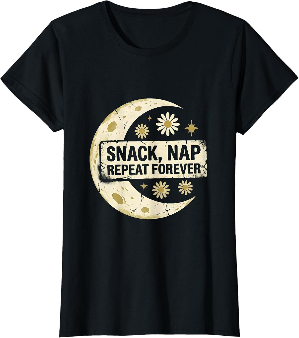 Women's Snack Nap Repeat Forever Preschool Teacher T-Shirt - Black