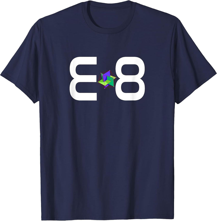 E8 Simulation Physics Science T-Shirt - Navy Blue