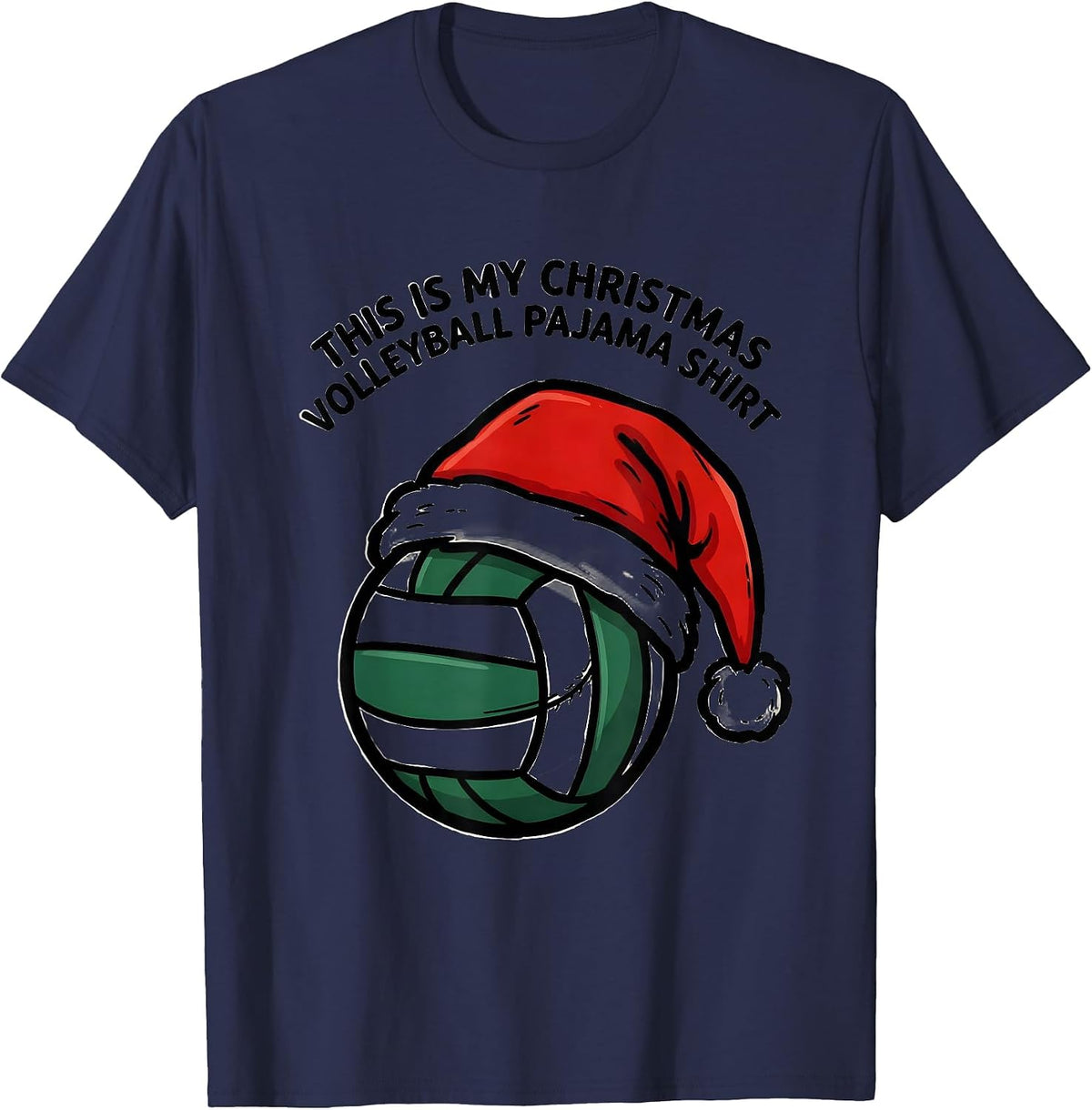 Men's This Is My Christmas Volleyball Pajama Shirt Sport T-Shirt - Navy Blue