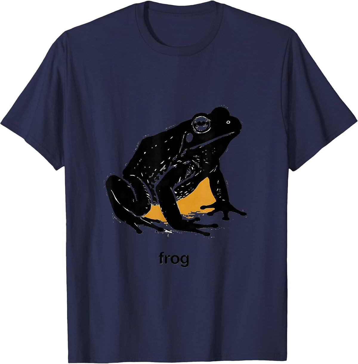 Men's frog Minimal Line Art Abstract Sketch Scribble Frog Lover T-Shirt - Navy Blue