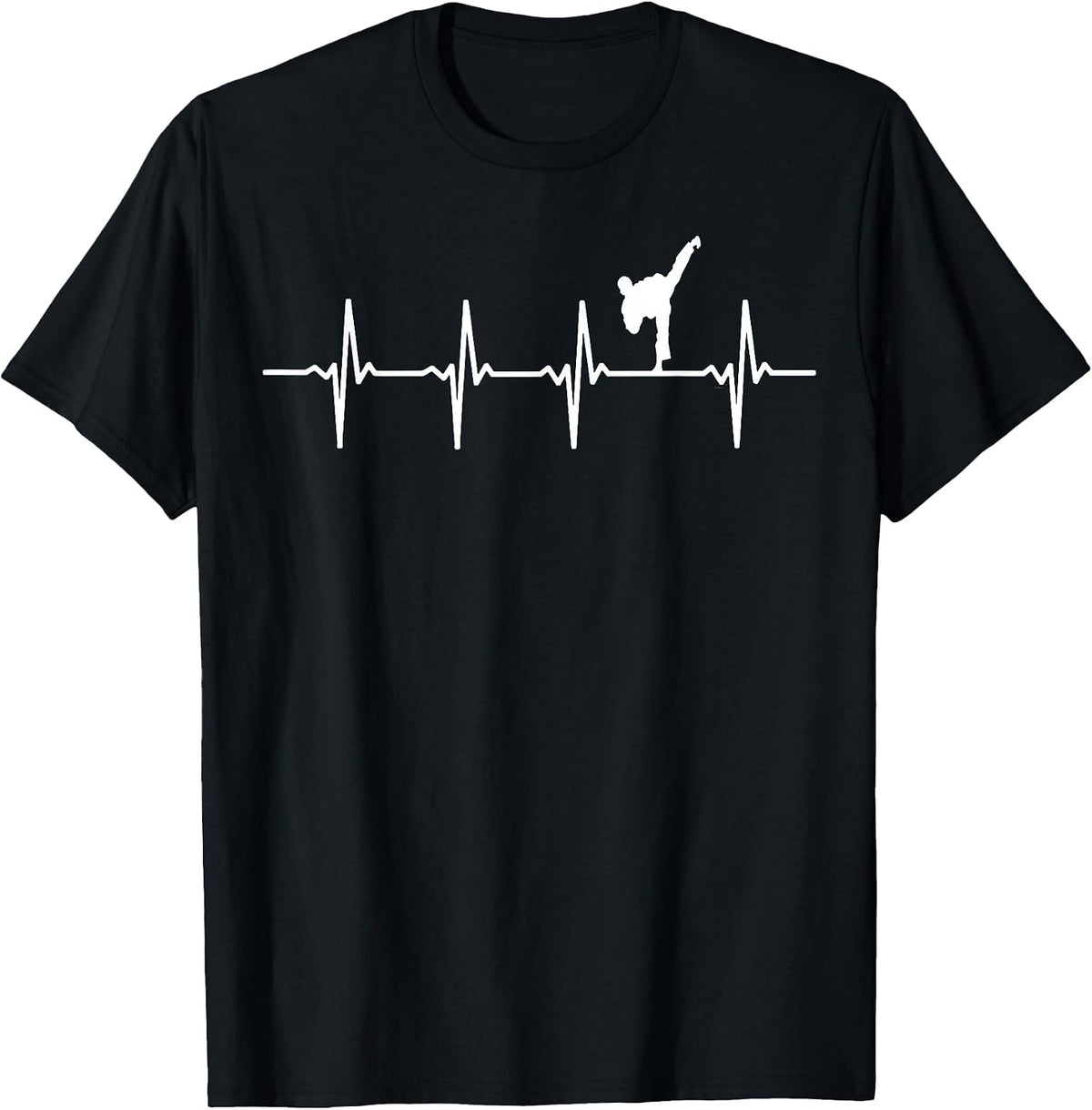 Karate & Taekwondo Heartbeat - Black Belt Karateka T-Shirt - Black