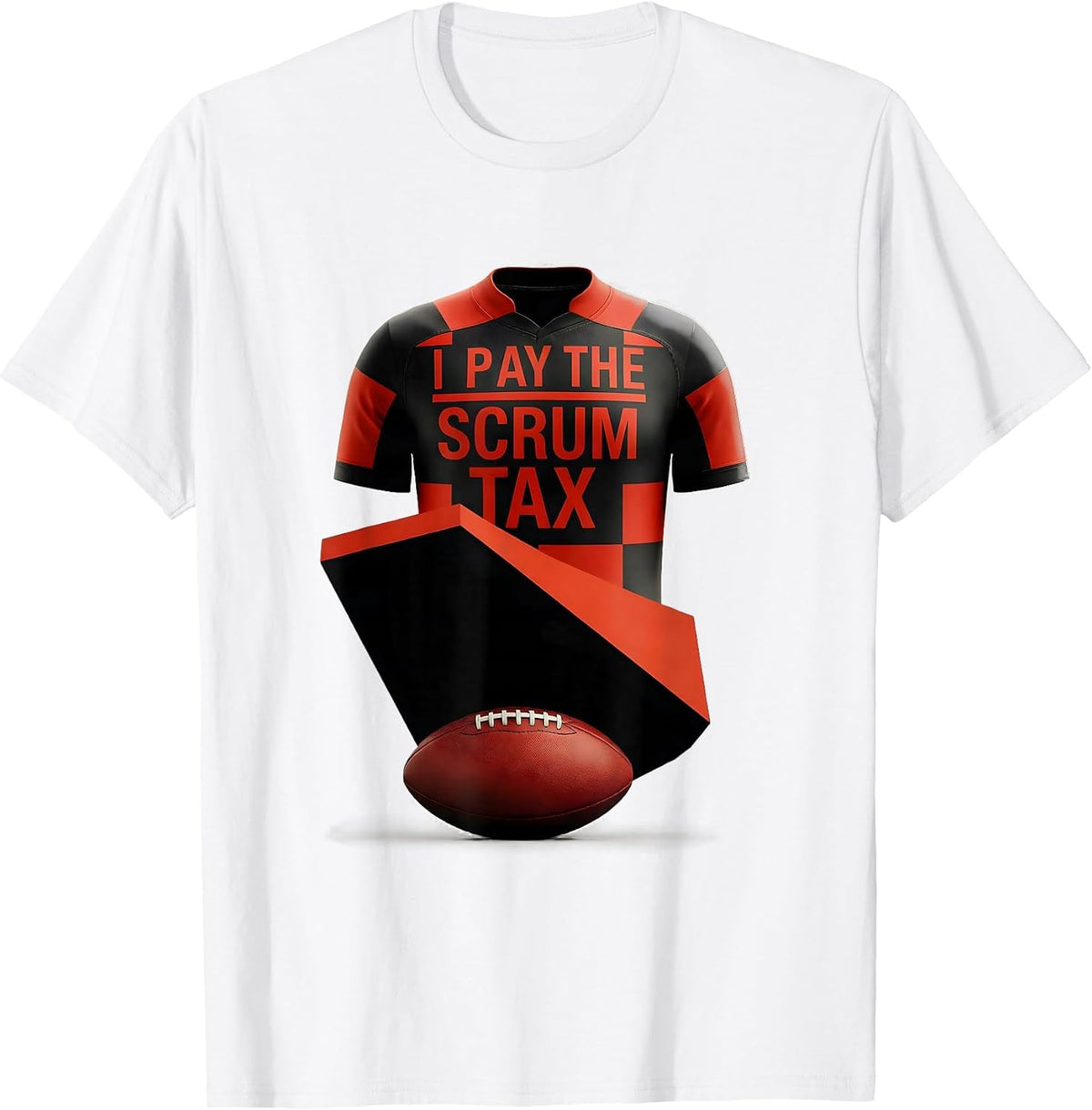 Men's I Pay The Scrum Tax Funny Rugby Player Coach Fan Humor T-Shirt - White