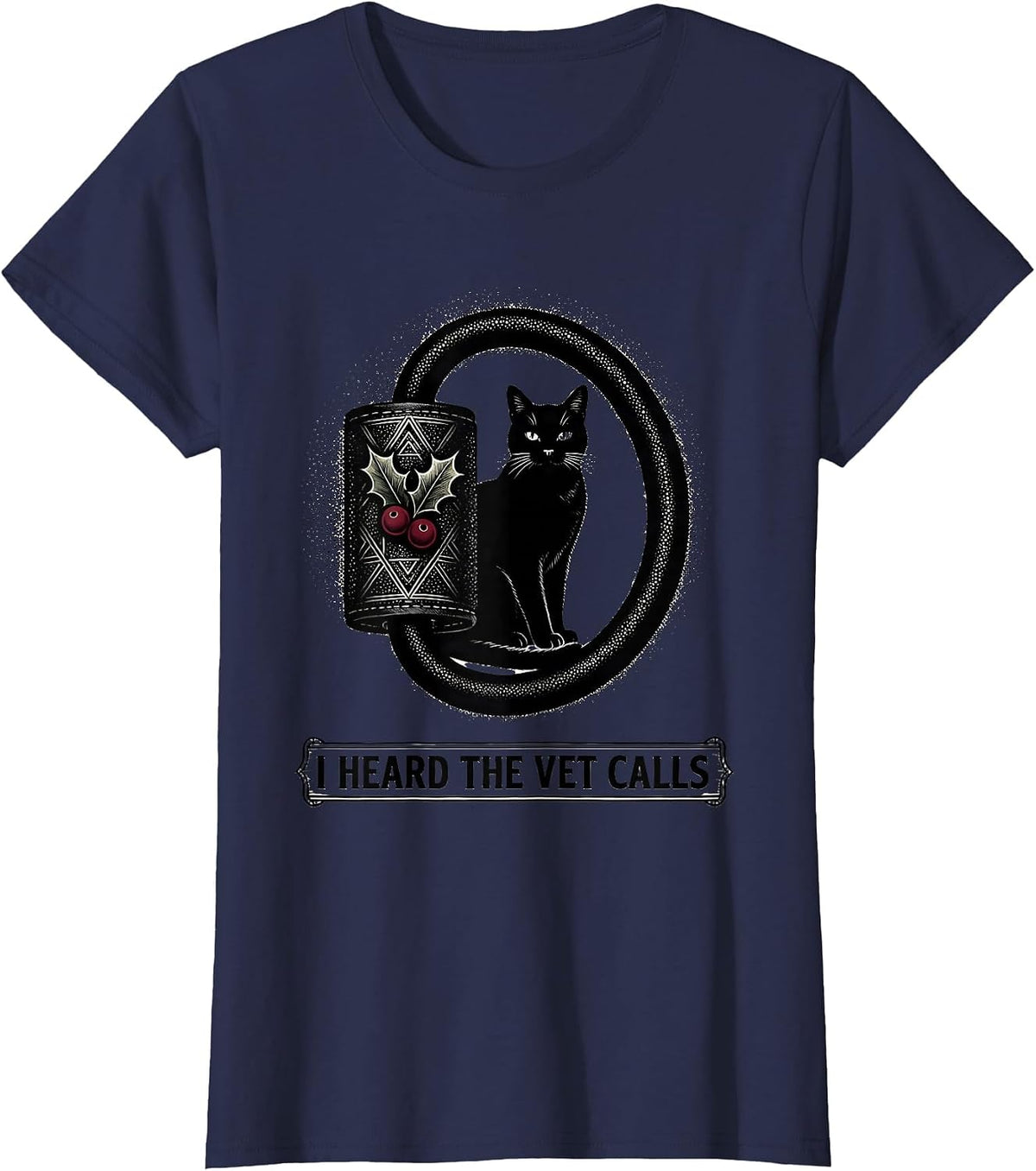 Women's I Heard The Vet Calls Funny Veterinary Tech Christmas Vet T-Shirt - Navy Blue