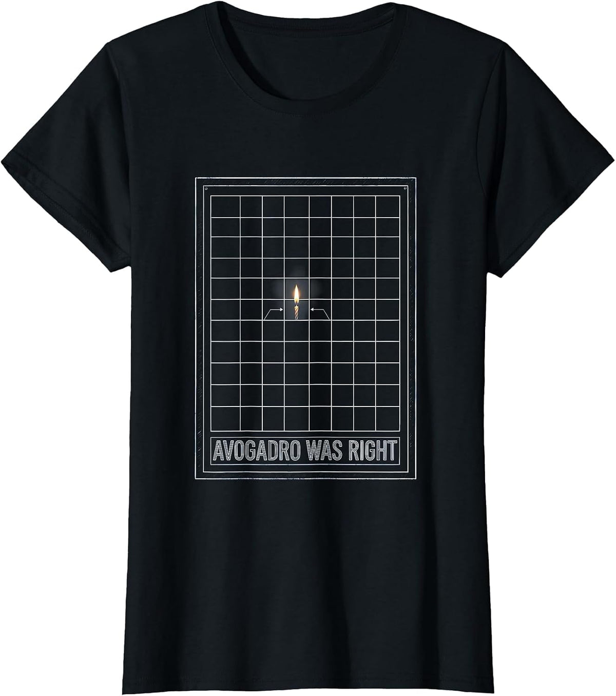 Women's Avogadro Was Right Technical Blueprint Mole Day Chemistry T-Shirt - Black