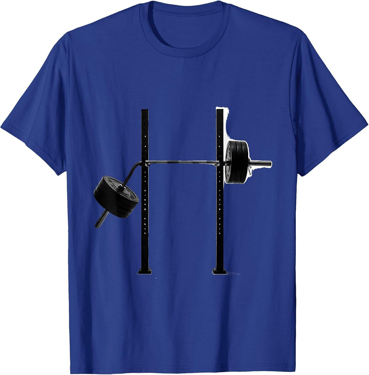 Men's Bent Barbell Funny Gym Workout Humor T-Shirt - Royal Blue
