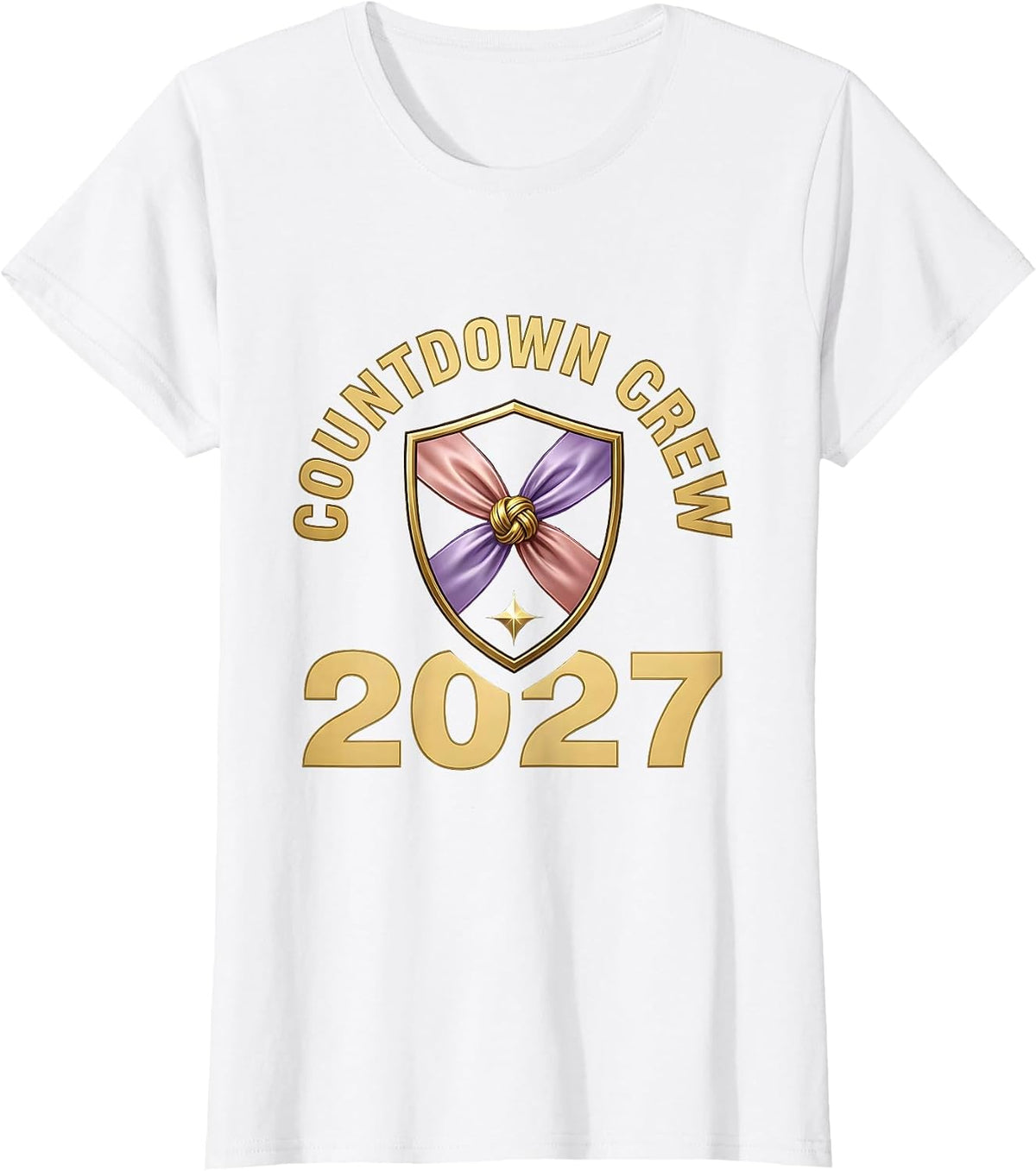 Countdown Crew 2027 Cute Party Top New Years Eve Matching T-Shirt - White