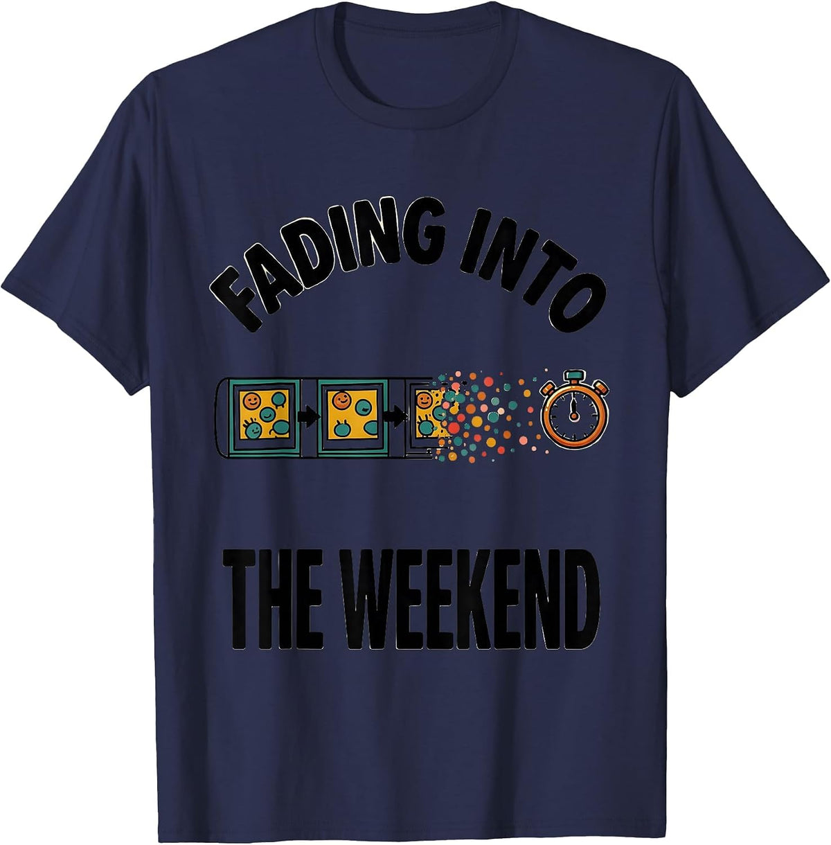 Men's Fading Into The Weekend Cartoon ABA Behavior Analyst RBT T-Shirt - Navy Blue