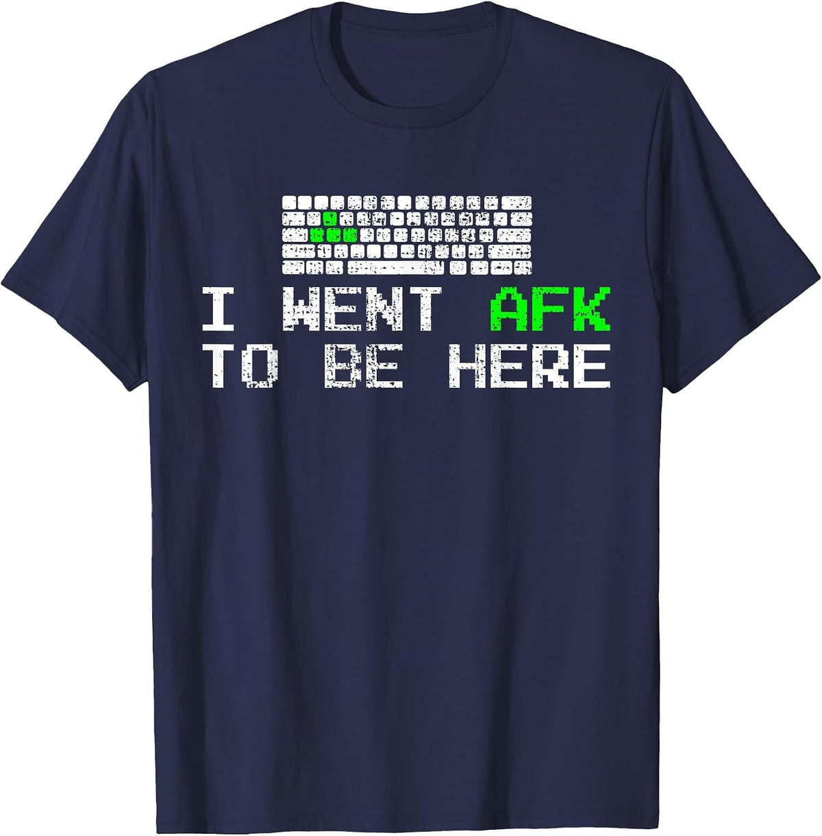 PC Gaming Keyboard AFK Keys Gamer T-Shirt - Navy Blue