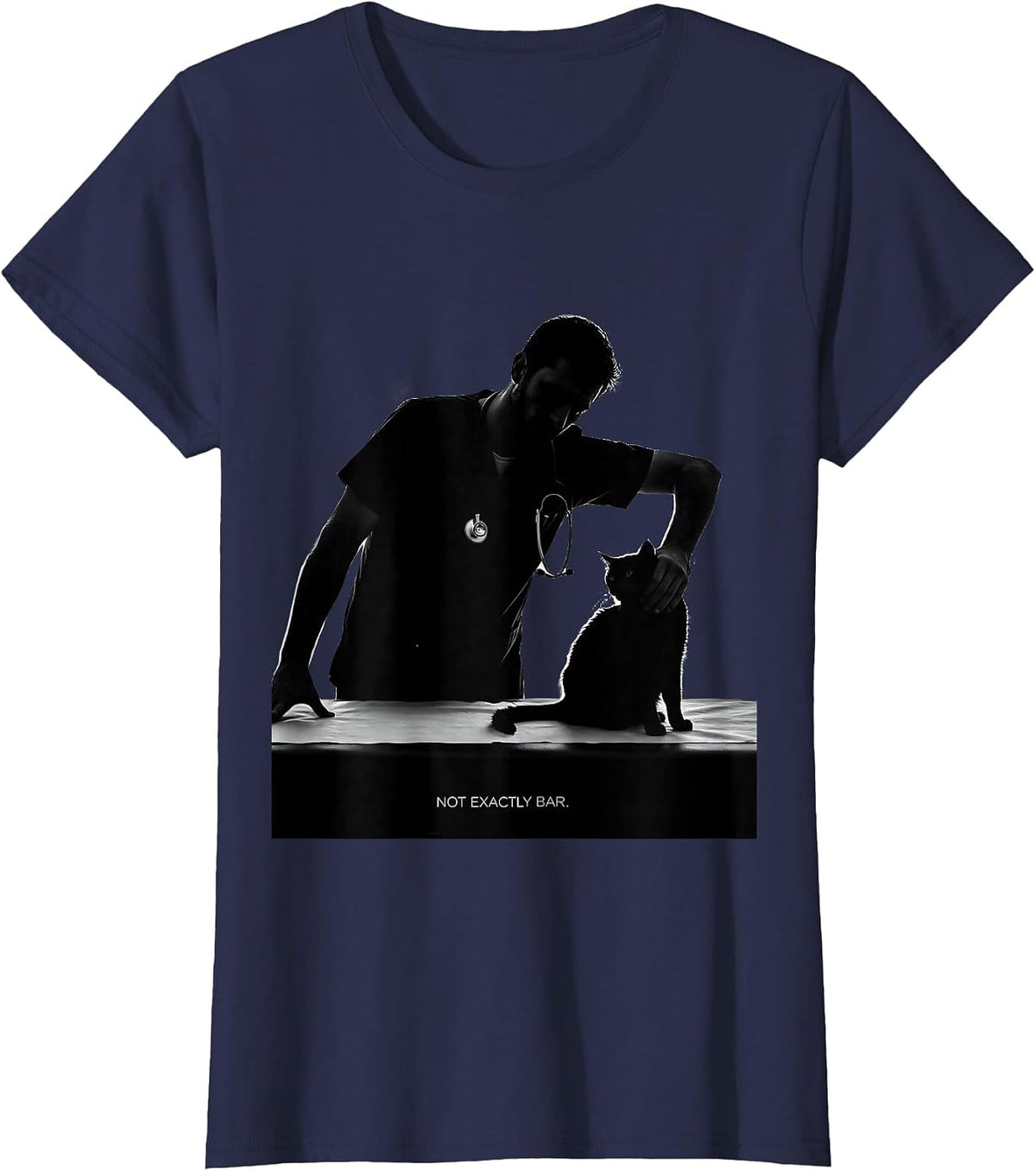 Women's Not Exactly BAR Funny Vet Tech Halloween Veterinary Clinic T-Shirt - Navy Blue