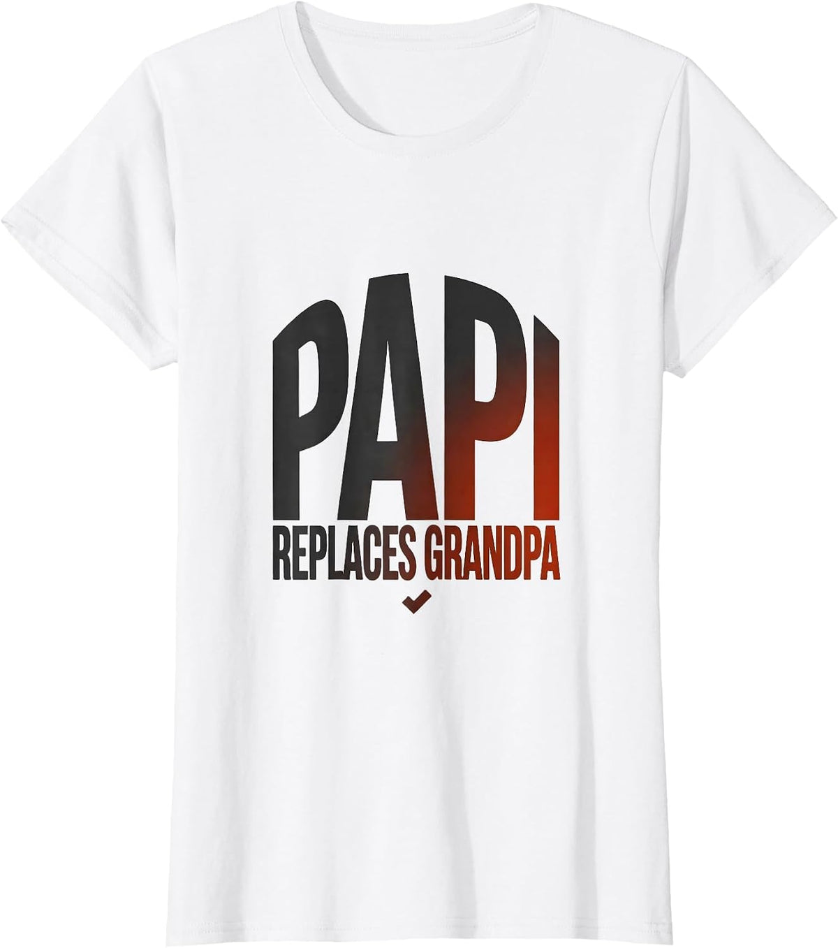 Papi Replaces Grandpa Funny Papa Art From Grandkids Father's T-Shirt - White