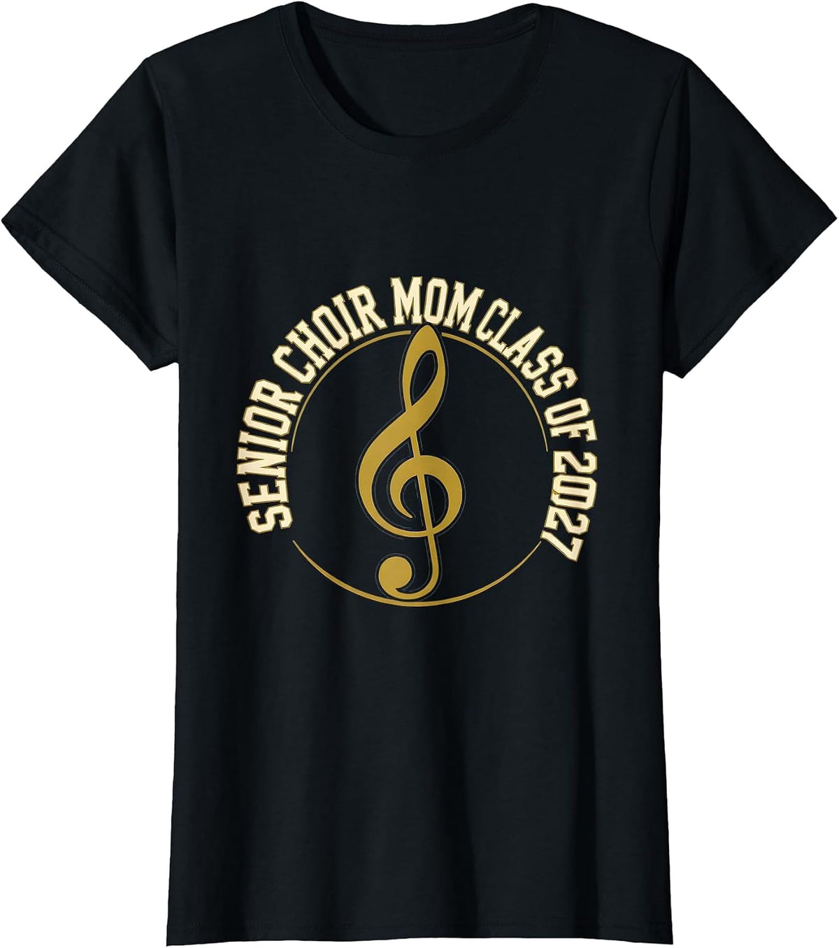 Senior Choir Mom Class of 2027 Music Pride Parent T-Shirt - Black