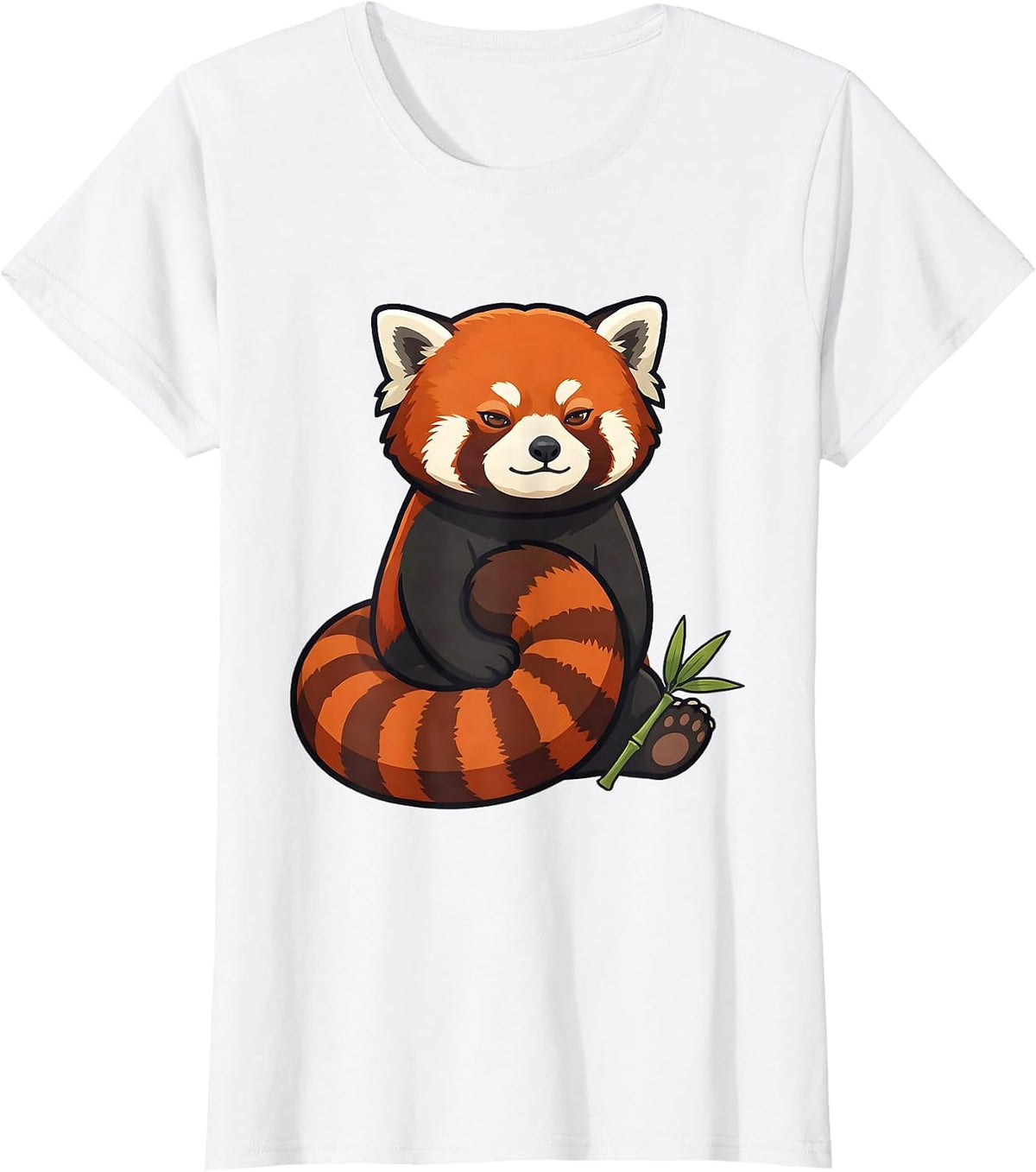 Round Kawaii Red Panda Cute Animal Lover Gift T-Shirt - White
