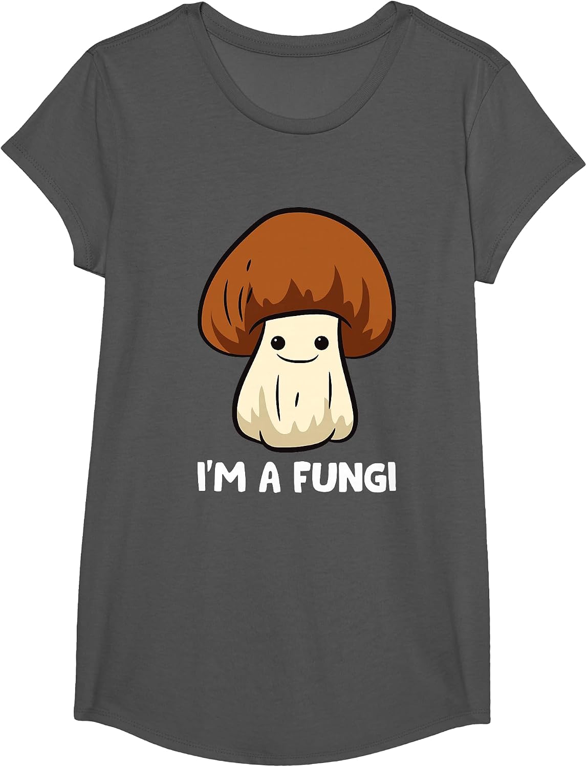 Fungi Mushroom Mycology Mushrooms I'm A Fun Guy Fungi T-Shirt - Girls Asphalt Grey