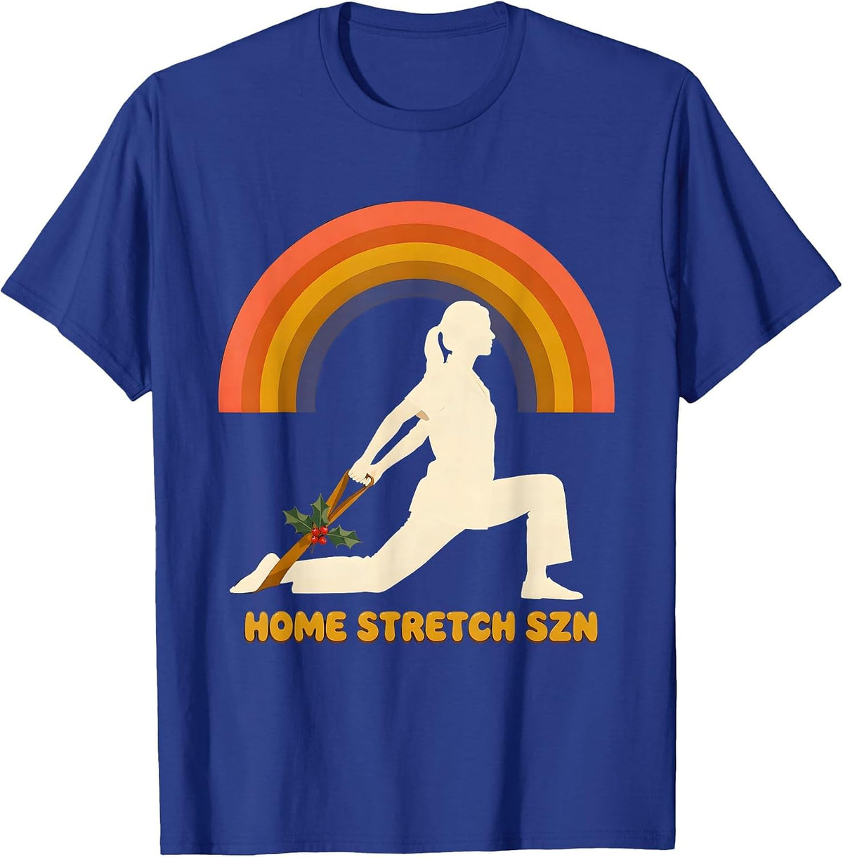 Home Stretch Szn Retro Physical Therapy Christmas T-Shirt - Royal Blue