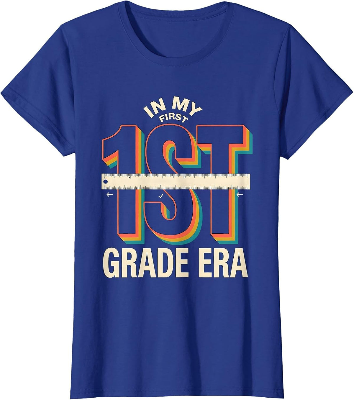 Women's In My First Grade Era Girl Tie Dye 1st Grade Back to School T-Shirt - Royal Blue