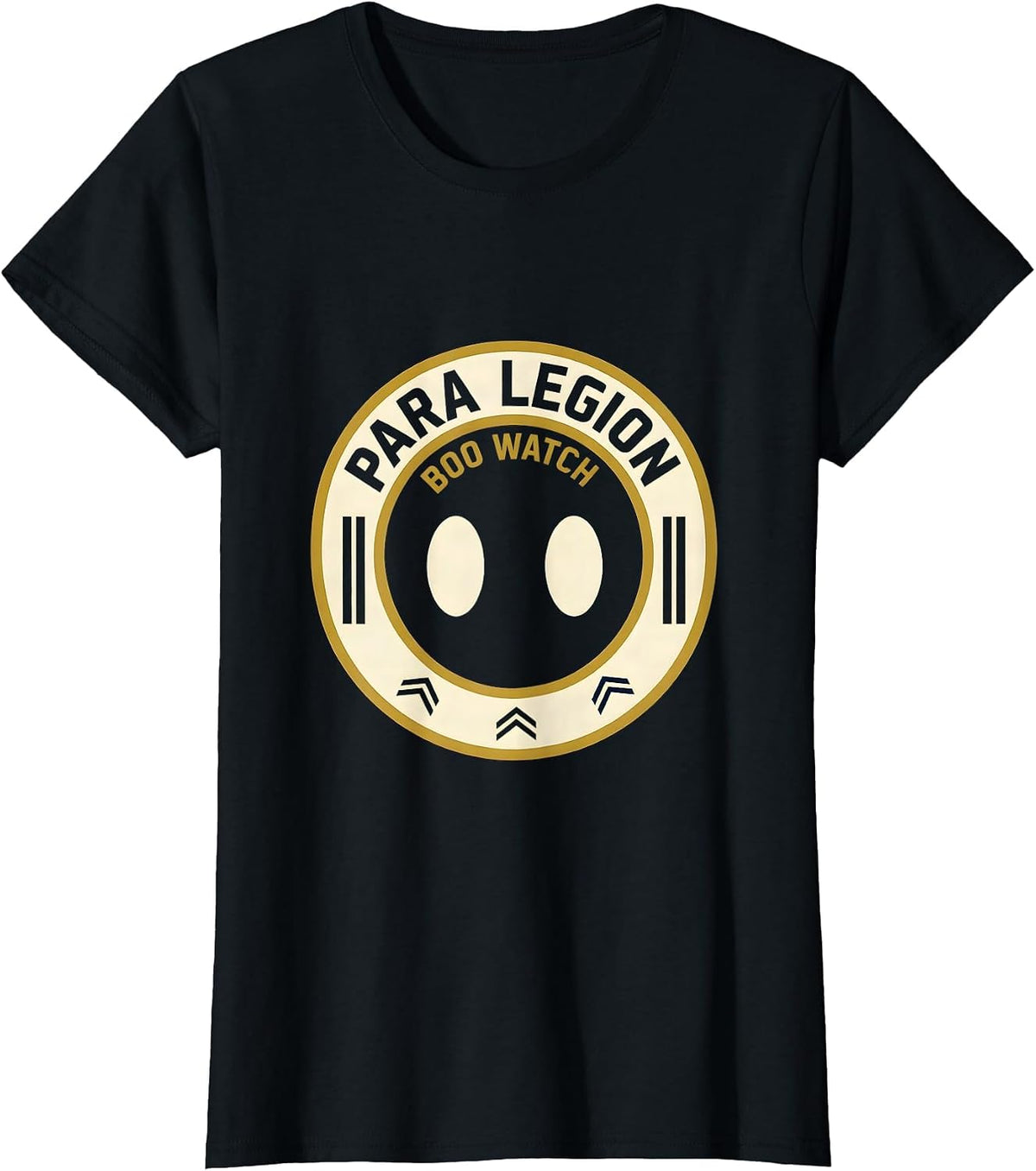 Women's Para Legion Boo Watch Sports Paraeducator Halloween Ghost T-Shirt - Black