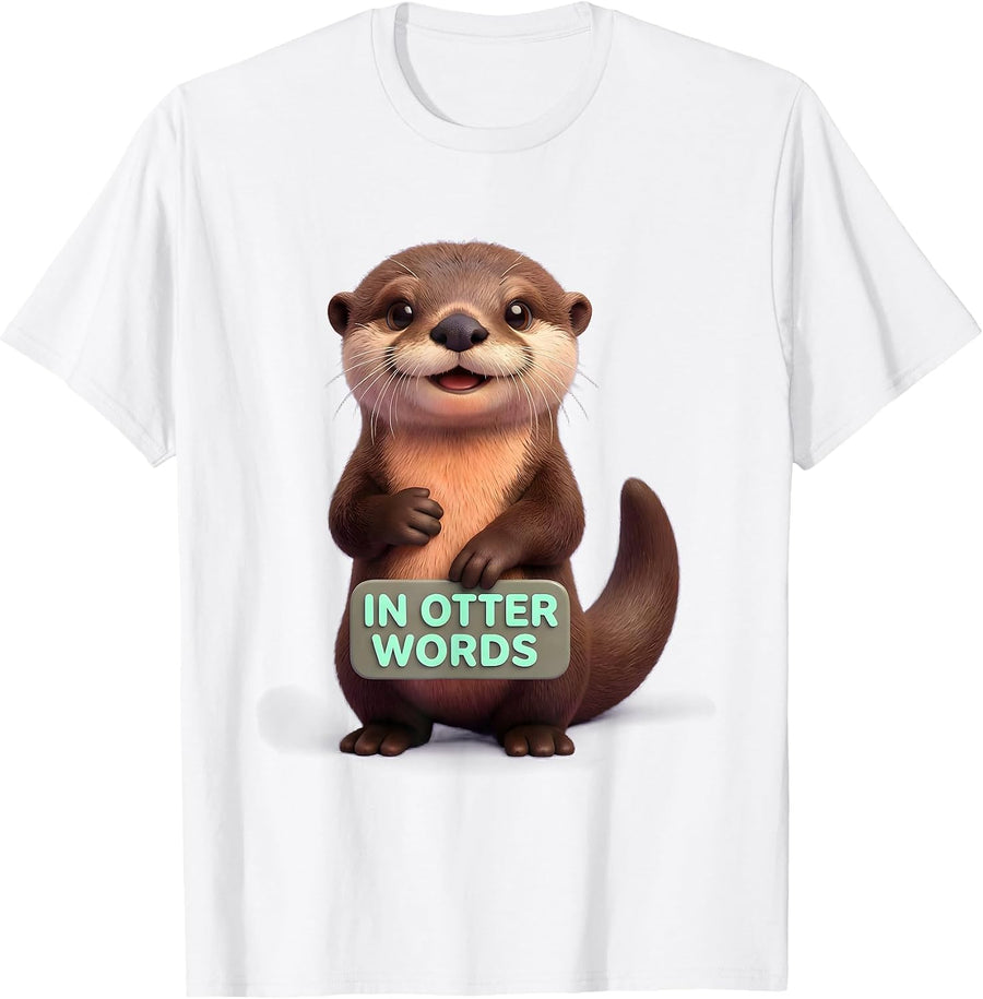 In Otter Words Cute Kawaii Otter Lover Humor Gift T-Shirt - White