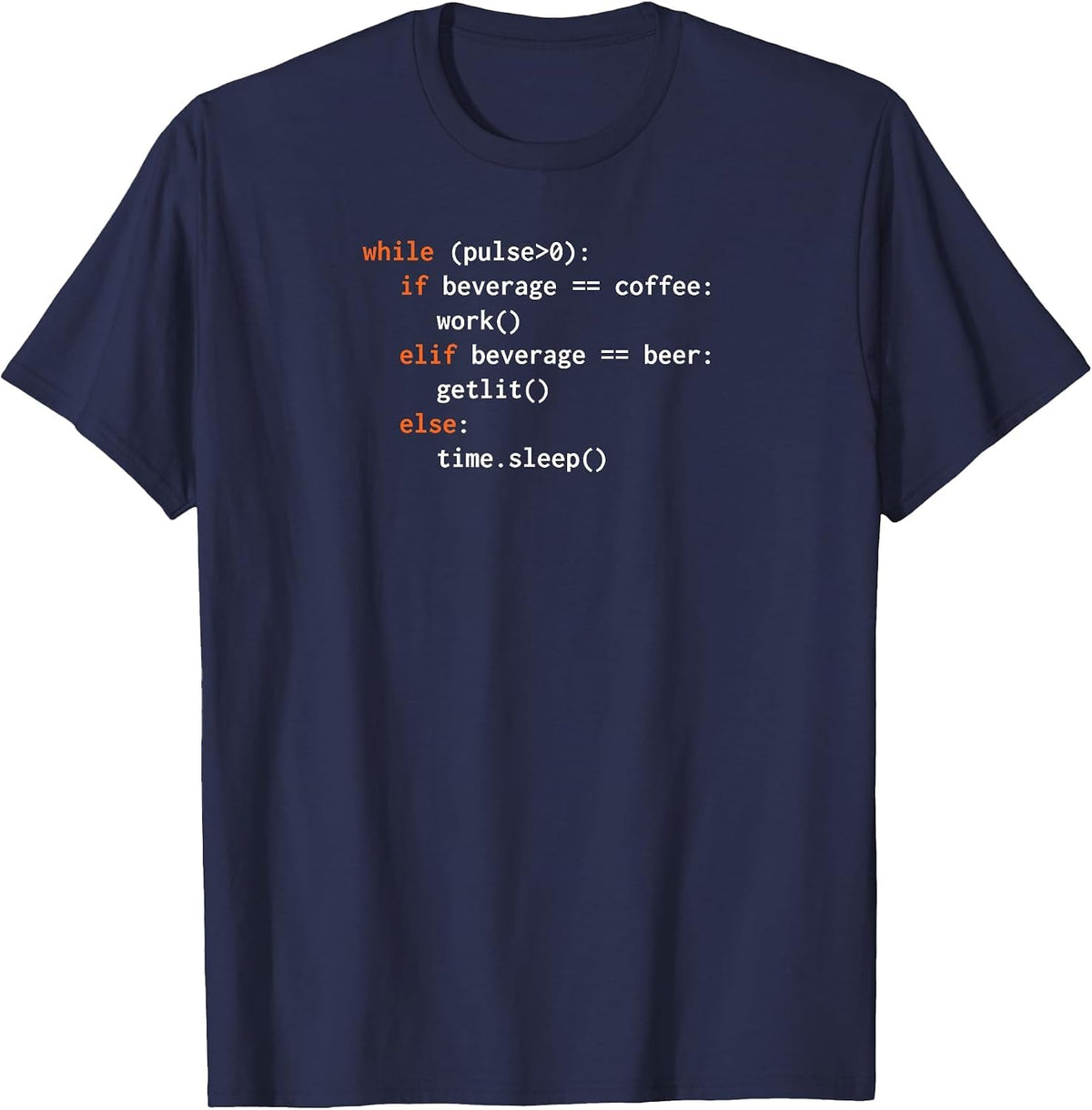 Funny Python Code Tshirt T-Shirt - Navy Blue