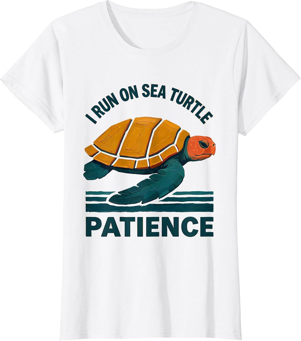 Women's I Run On Sea Turtle Patience Funny Sea Turtle Lover Vacation T-Shirt - White