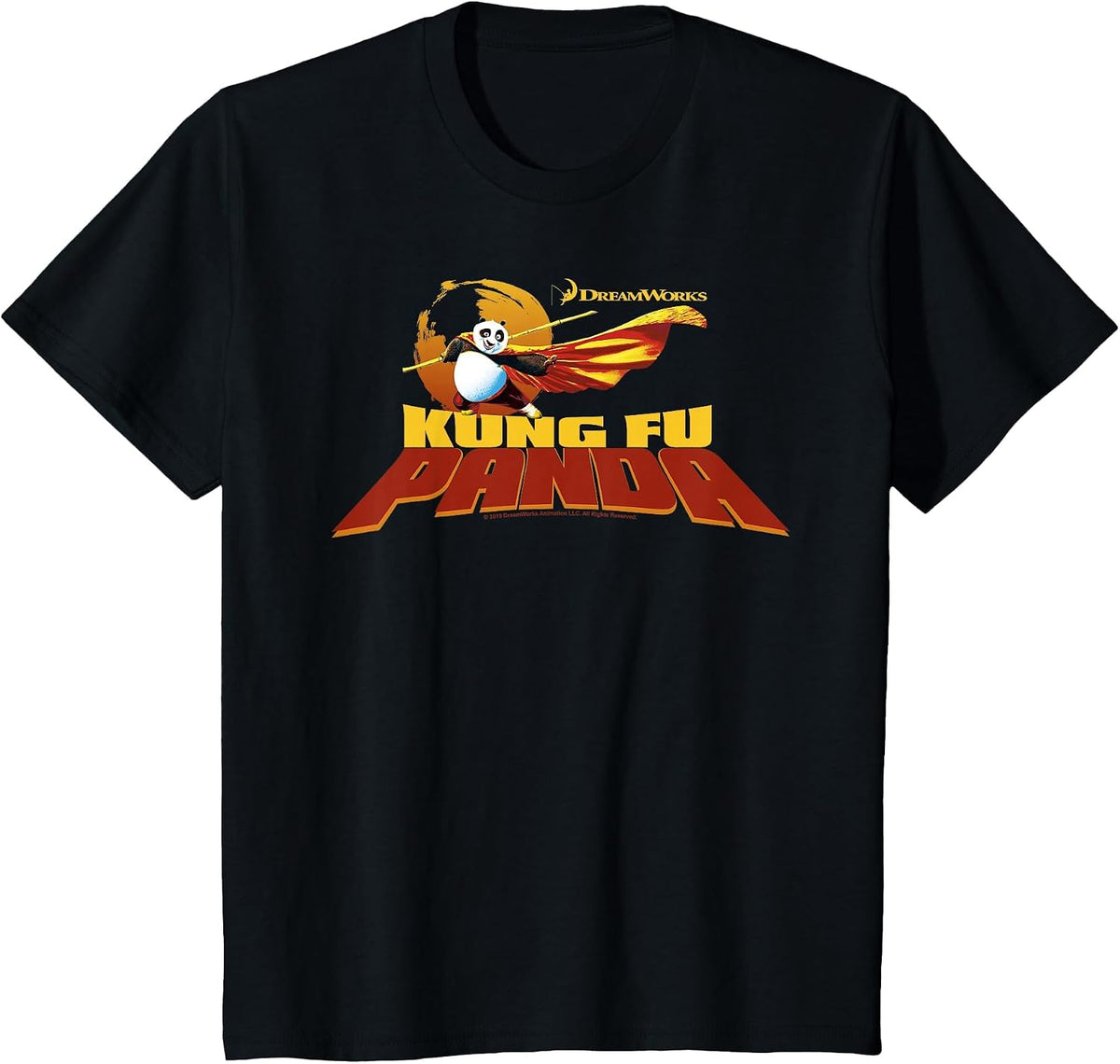 Kung Fu Panda Po Action Pose Movie Logo T-Shirt - Black