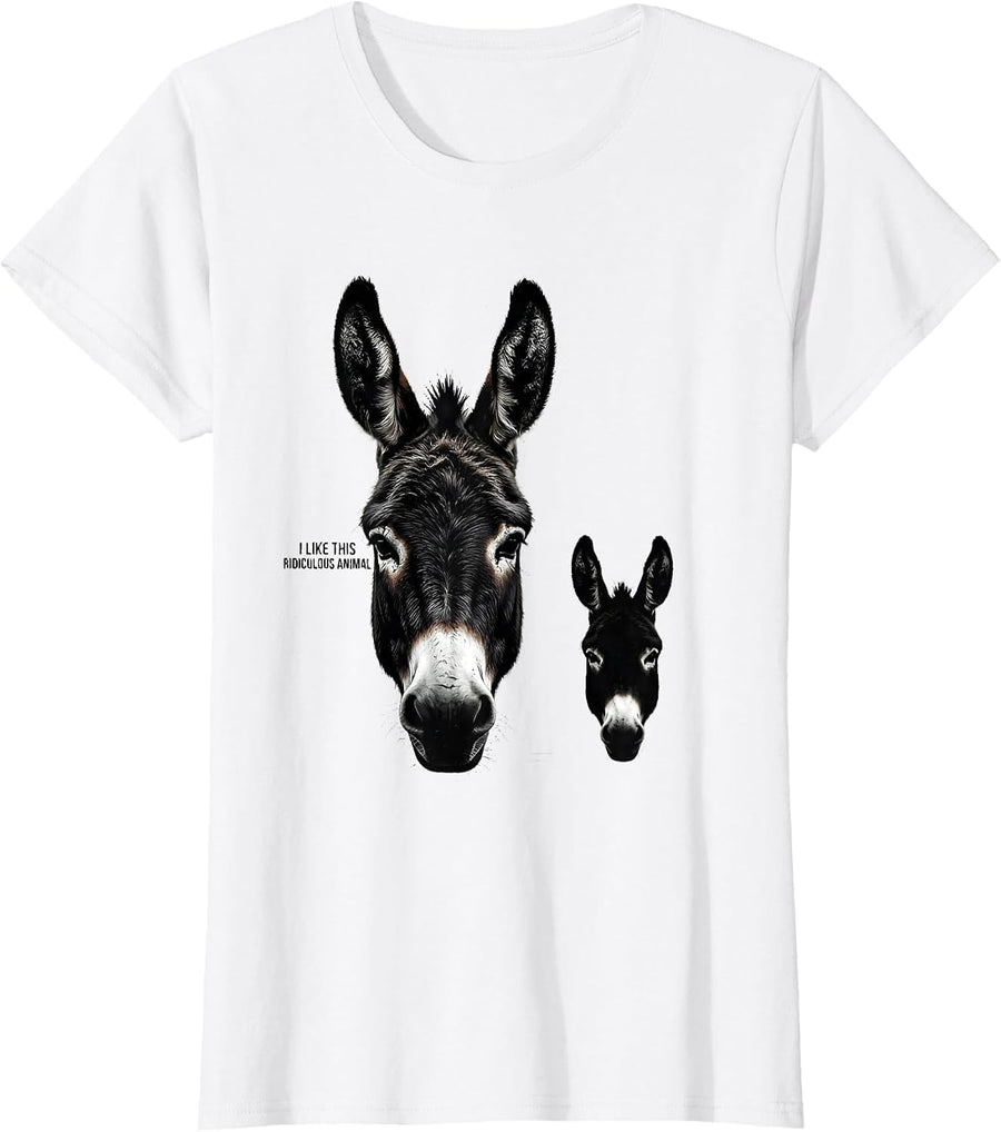 Women's I Like This Ridiculous Animal Funny Donkey Meme Animal Lover T-Shirt - White