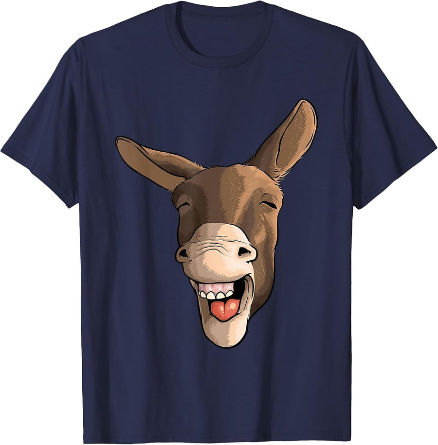 Funny Donkey Art for Men Women Kids Donkey Lover Farm Animal T-Shirt - Navy Blue