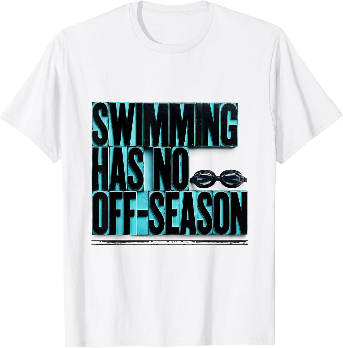 Men's Swimming Has No Off-Season Funny Sports Fan Humor T-Shirt - White