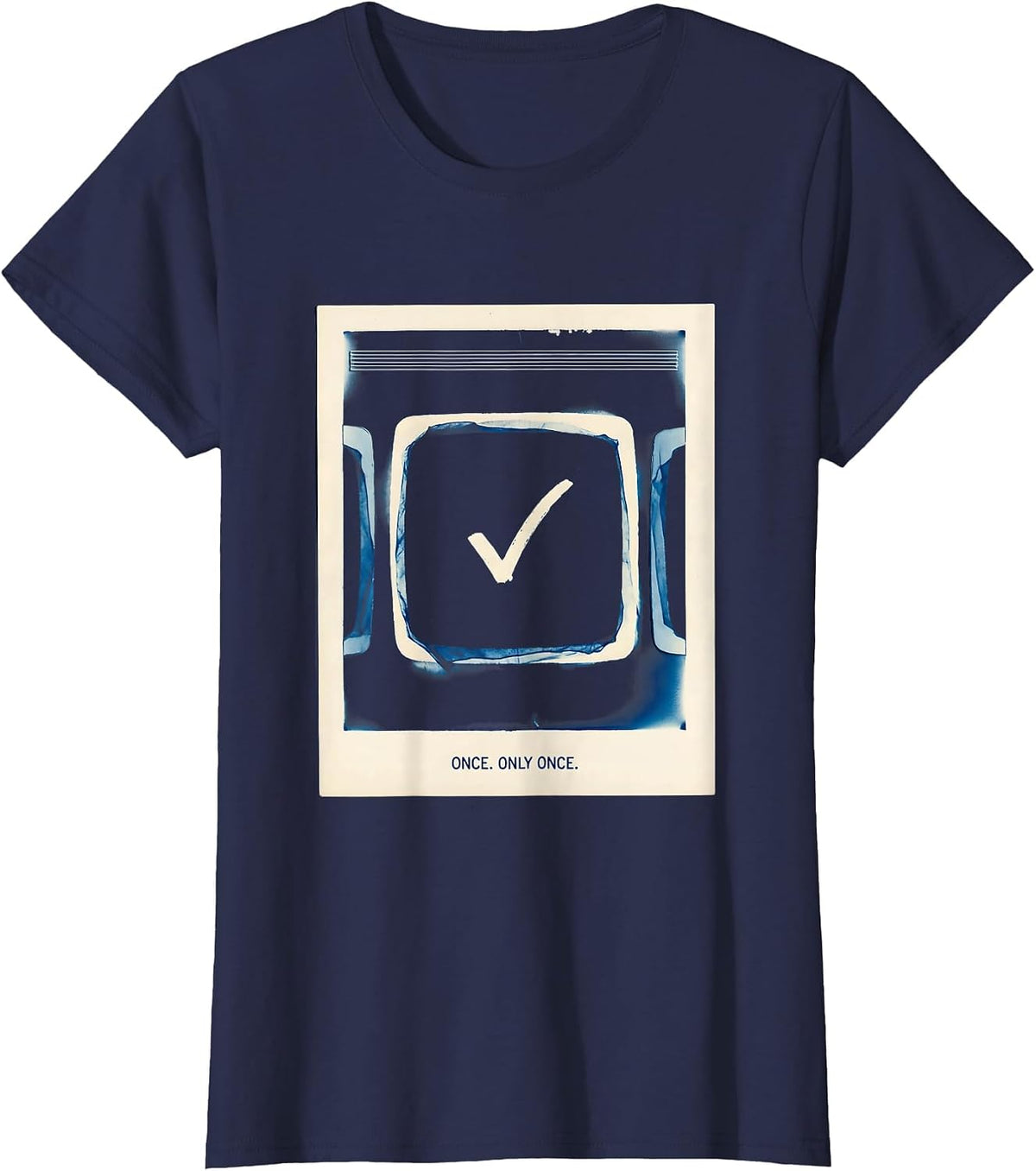 Women's Once. Only Once Funny Periodic Table Chemistry Teacher Humor T-Shirt - Navy Blue