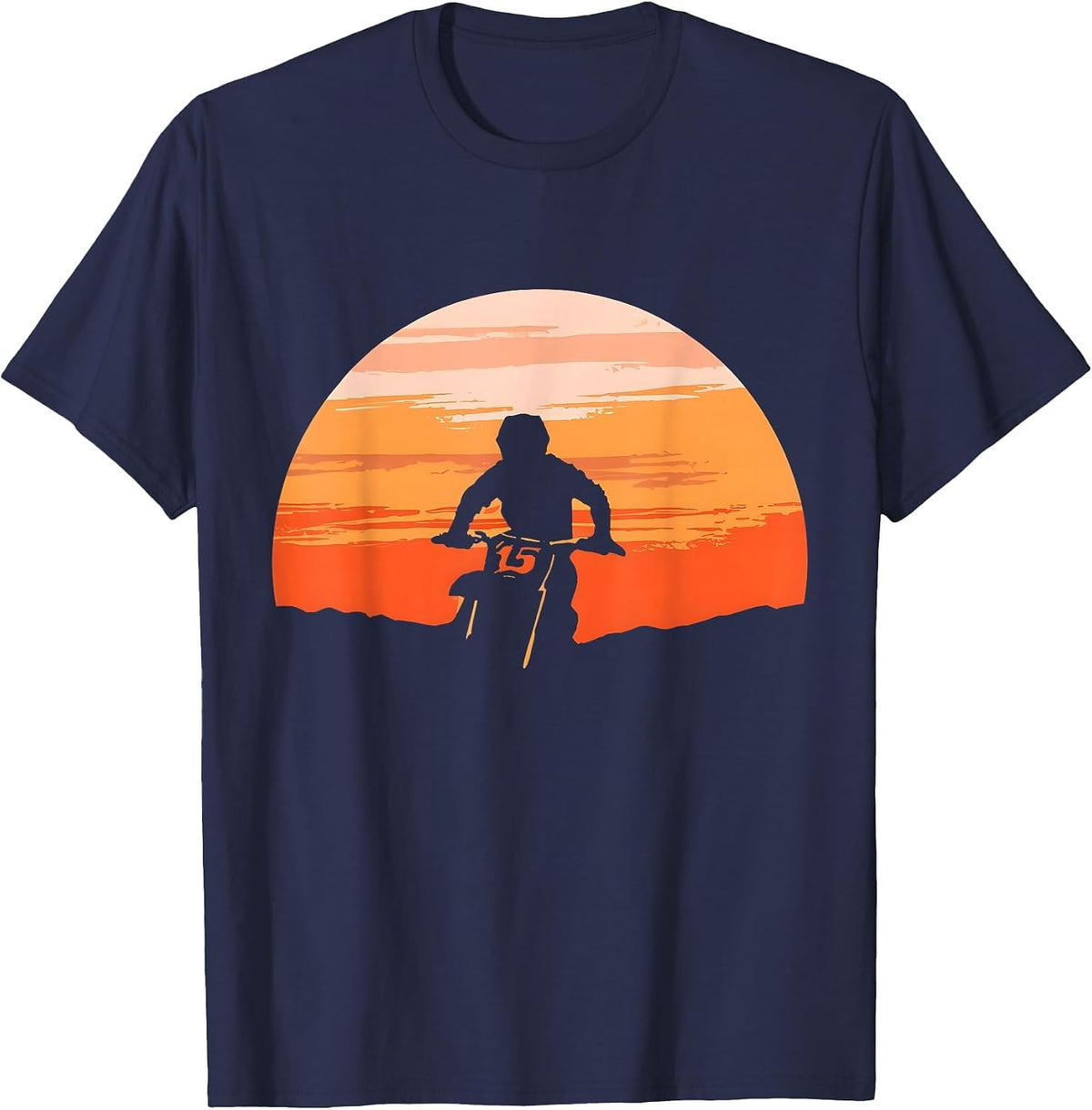 Motocross Dirt Bike Motocross Dirtbike Enduro Kids Boys Men T-Shirt - Navy Blue